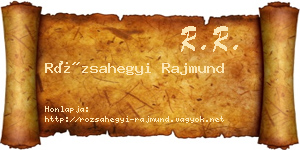 Rózsahegyi Rajmund névjegykártya